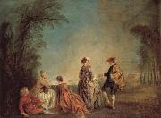 Jean-Antoine Watteau An Embarrassing Proposal oil painting reproduction